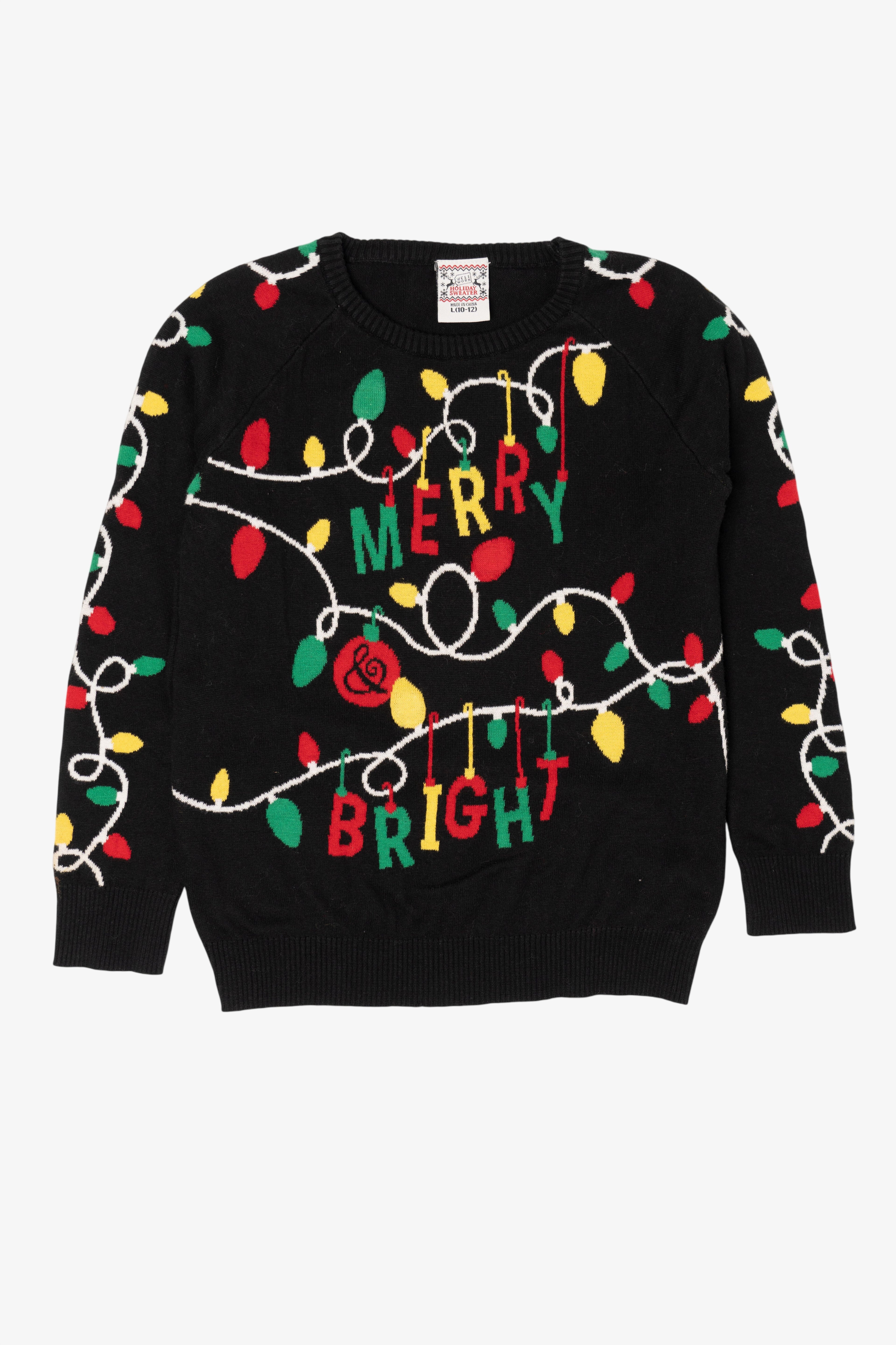 Kids "Merry And Bright" Ugly Christmas Pullover (2010s)