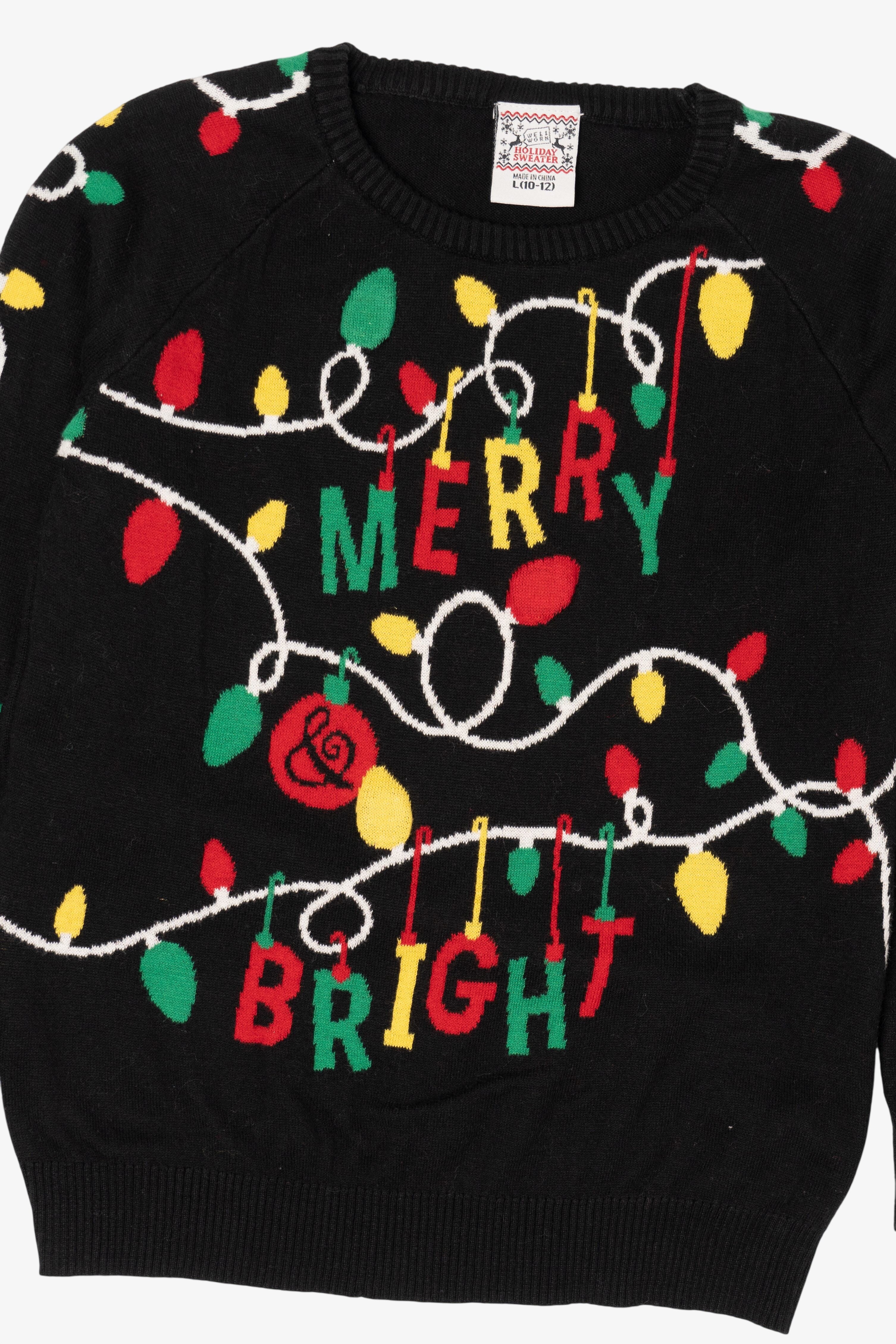 Kids "Merry And Bright" Ugly Christmas Pullover (2010s)