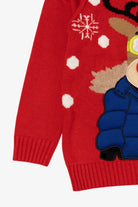 Kids Reindeer In Winter Gear Ugly Christmas Pullover (2020s)