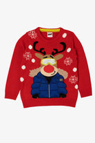 Kids Reindeer In Winter Gear Ugly Christmas Pullover (2020s)