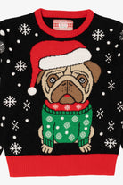 Kids Santa Pug Dog Ugly Christmas Pullover (2010s)