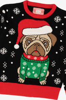 Kids Santa Pug Dog Ugly Christmas Pullover (2010s)