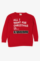 Kids Red "All I Want For Christmas Is..." Ugly Christmas Pullover (2020s)