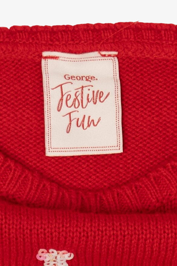 Kids Red "All I Want For Christmas Is..." Ugly Christmas Pullover (2020s)