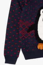 Kids Navy Blue Penguin Ugly Christmas Pullover (2010s)