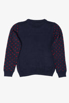 Kids Navy Blue Penguin Ugly Christmas Pullover (2010s)