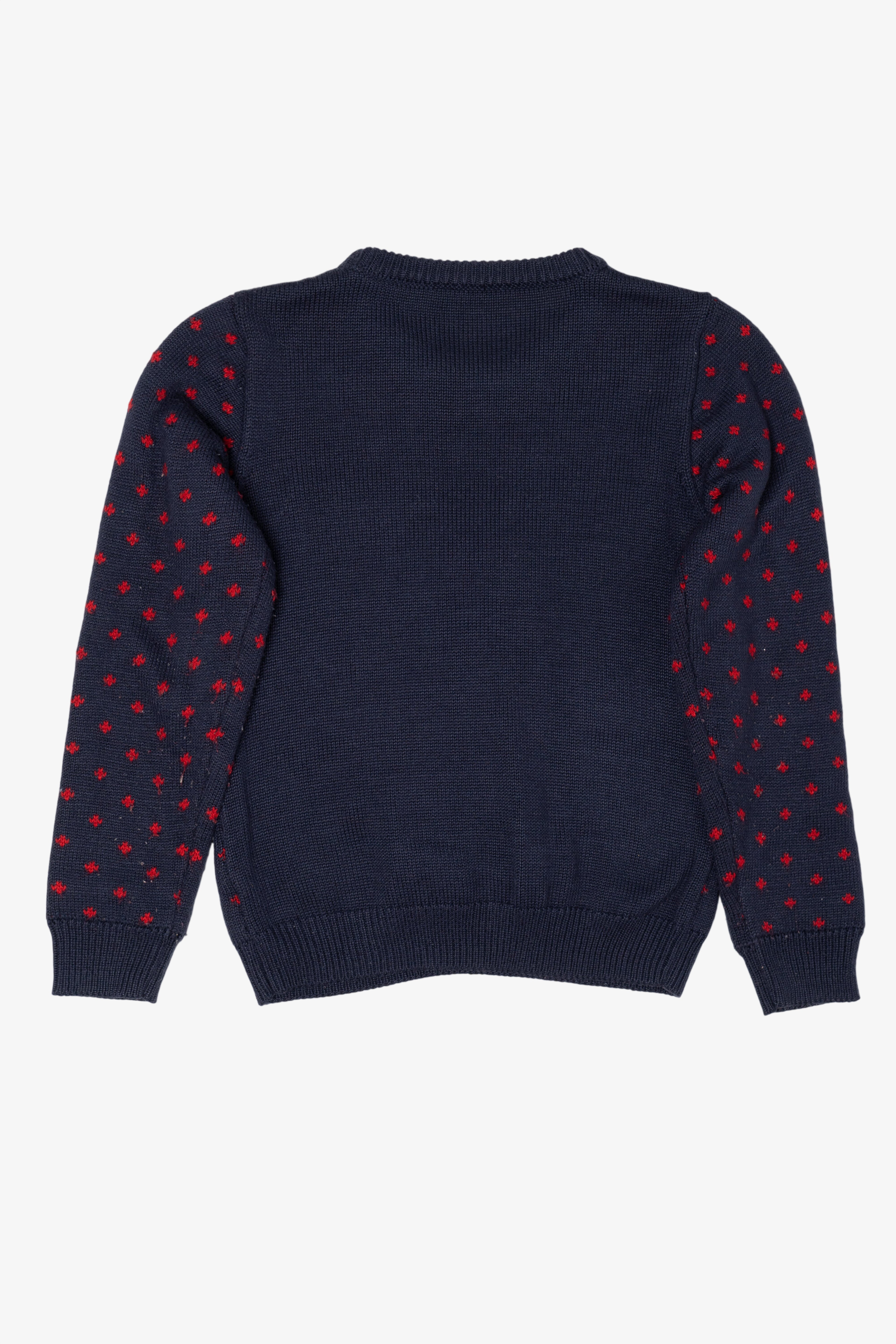 Kids Navy Blue Penguin Ugly Christmas Pullover (2010s)