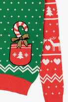 Kids Green Holiday Sweater Hooded Ugly Christmas Pullover (2010s)