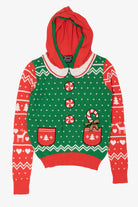 Kids Green Holiday Sweater Hooded Ugly Christmas Pullover (2010s)