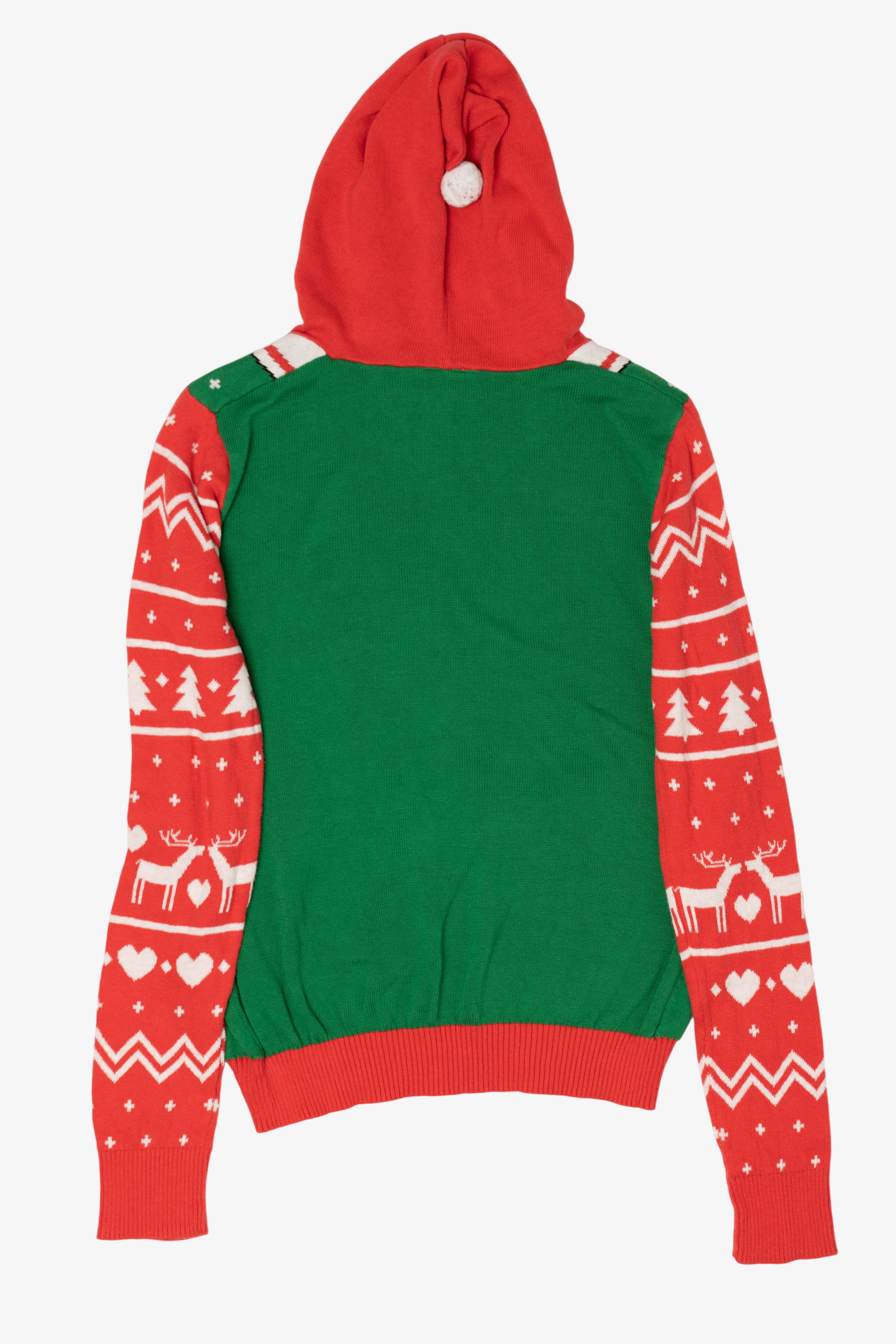 Kids Green Holiday Sweater Hooded Ugly Christmas Pullover (2010s)