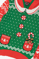 Kids Green Holiday Sweater Hooded Ugly Christmas Pullover (2010s)