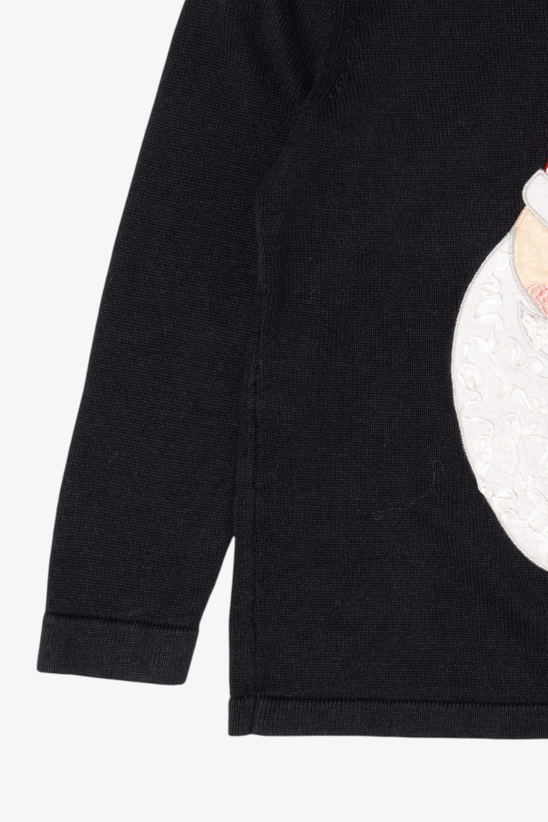 Vintage Black Nouveaux Santa Ugly Christmas Pullover (2000s)