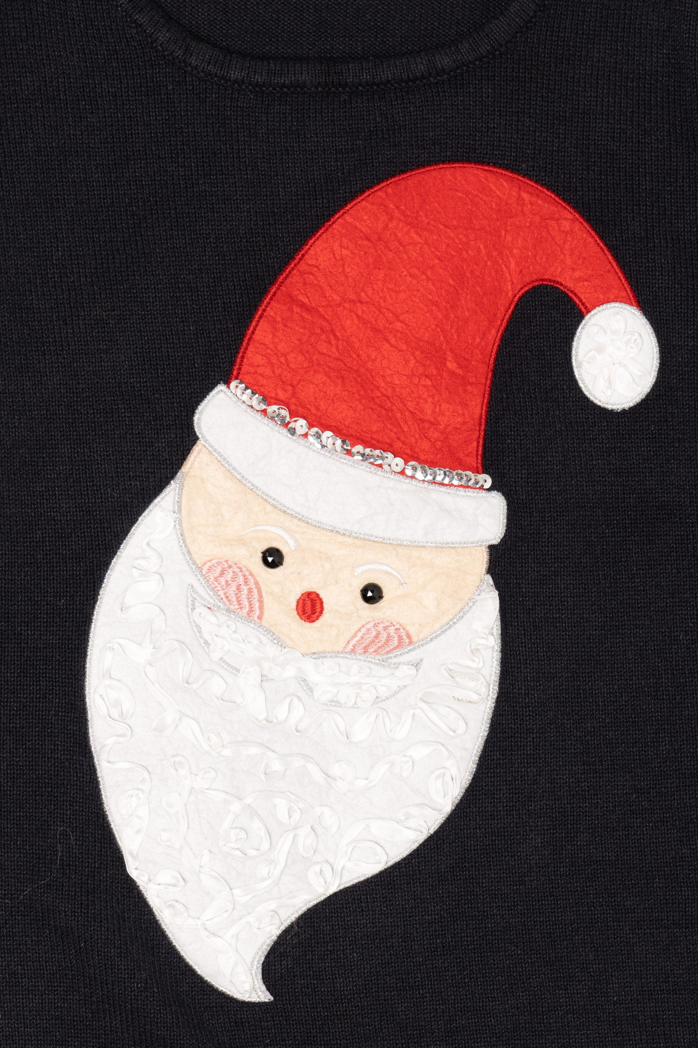 Vintage Black Nouveaux Santa Ugly Christmas Pullover (2000s)