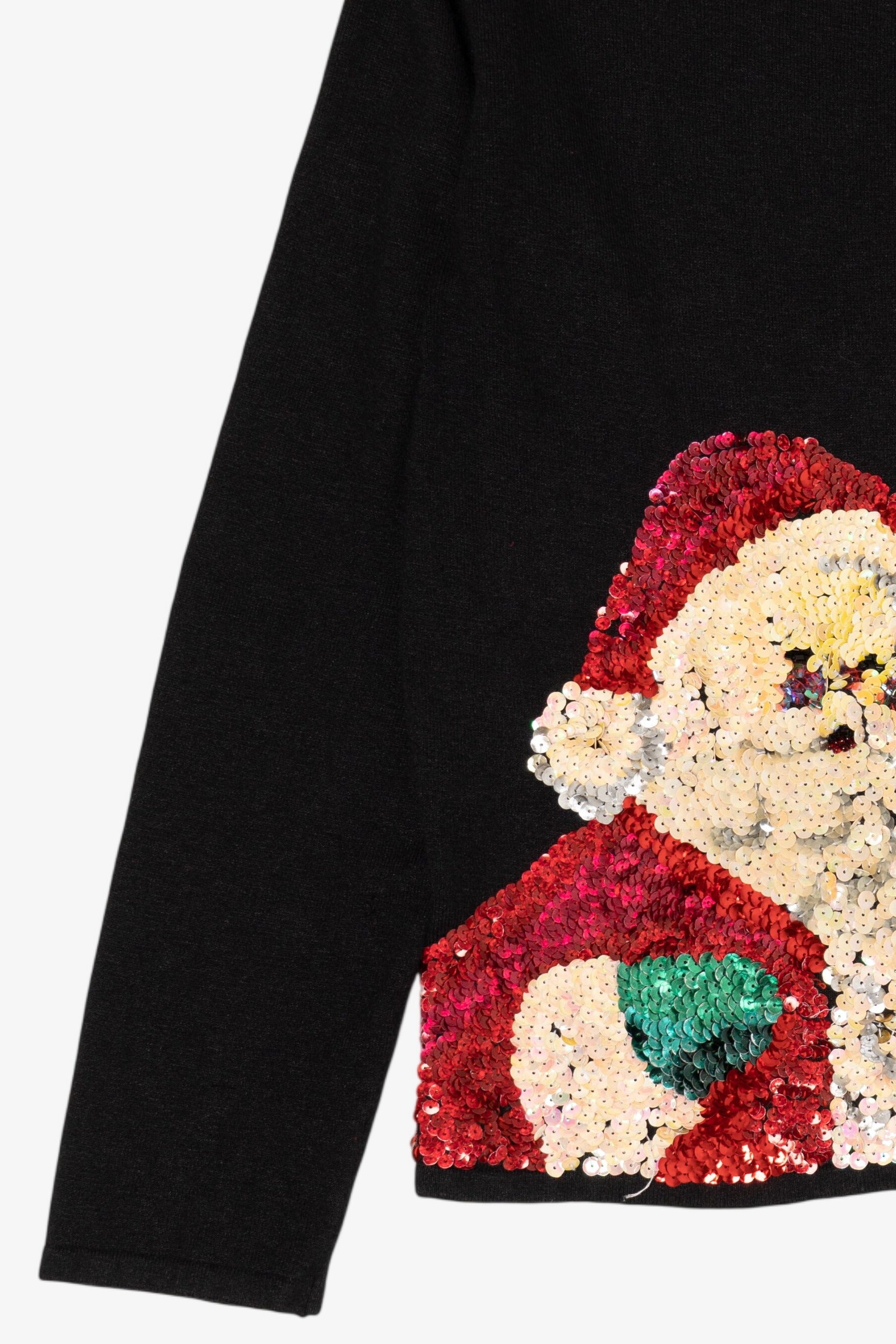 Vintage Black Heirloom Collectible Sequin Santa Ugly Christmas Pullover (2000s)