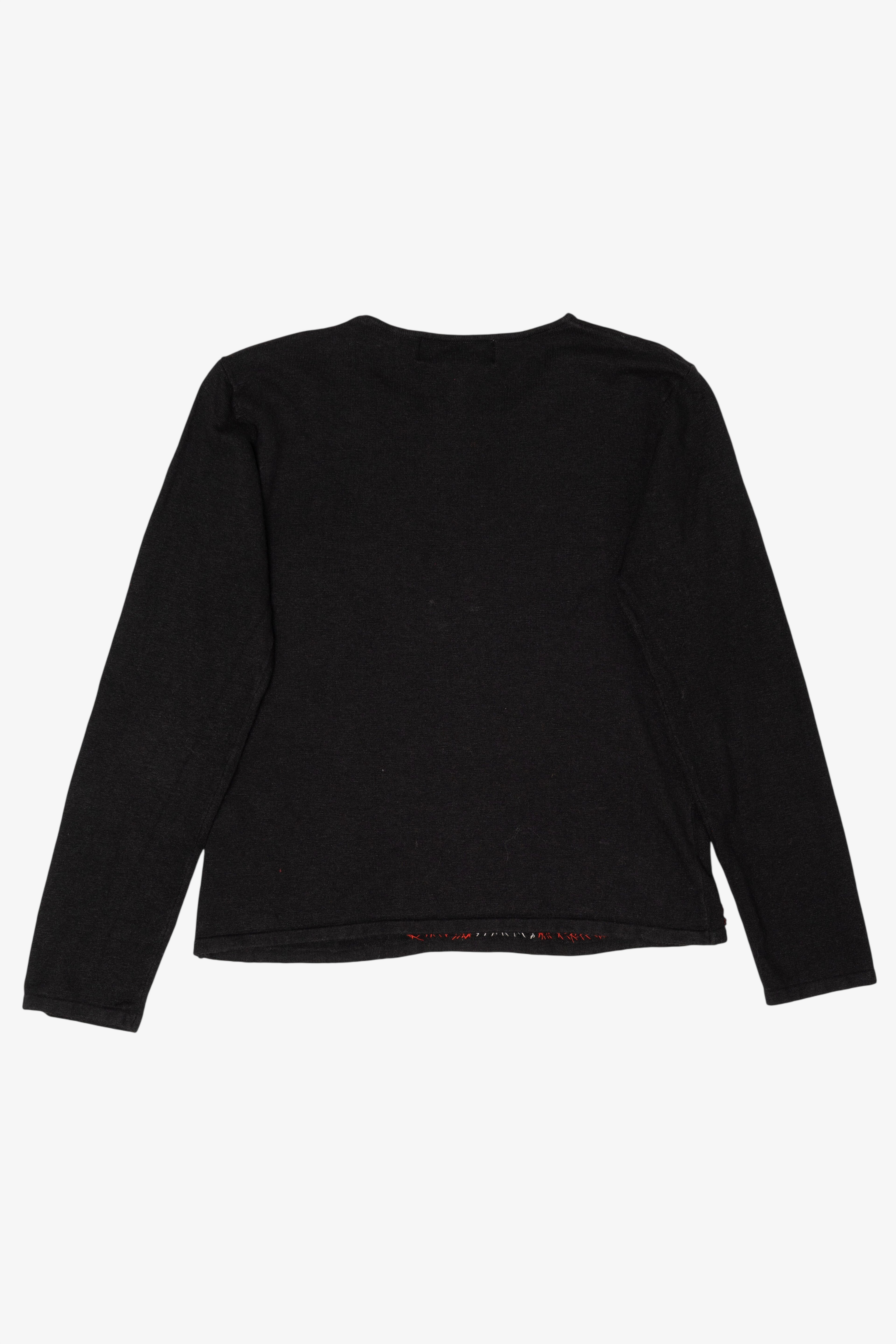 Vintage Black Heirloom Collectible Sequin Santa Ugly Christmas Pullover (2000s)