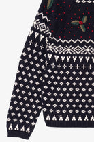 Vintage Navy Blue Dressbarn Holly Ugly Christmas Pullover (1990s)