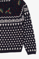Vintage Navy Blue Dressbarn Holly Ugly Christmas Pullover (1990s)