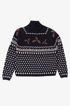Vintage Navy Blue Dressbarn Holly Ugly Christmas Pullover (1990s)