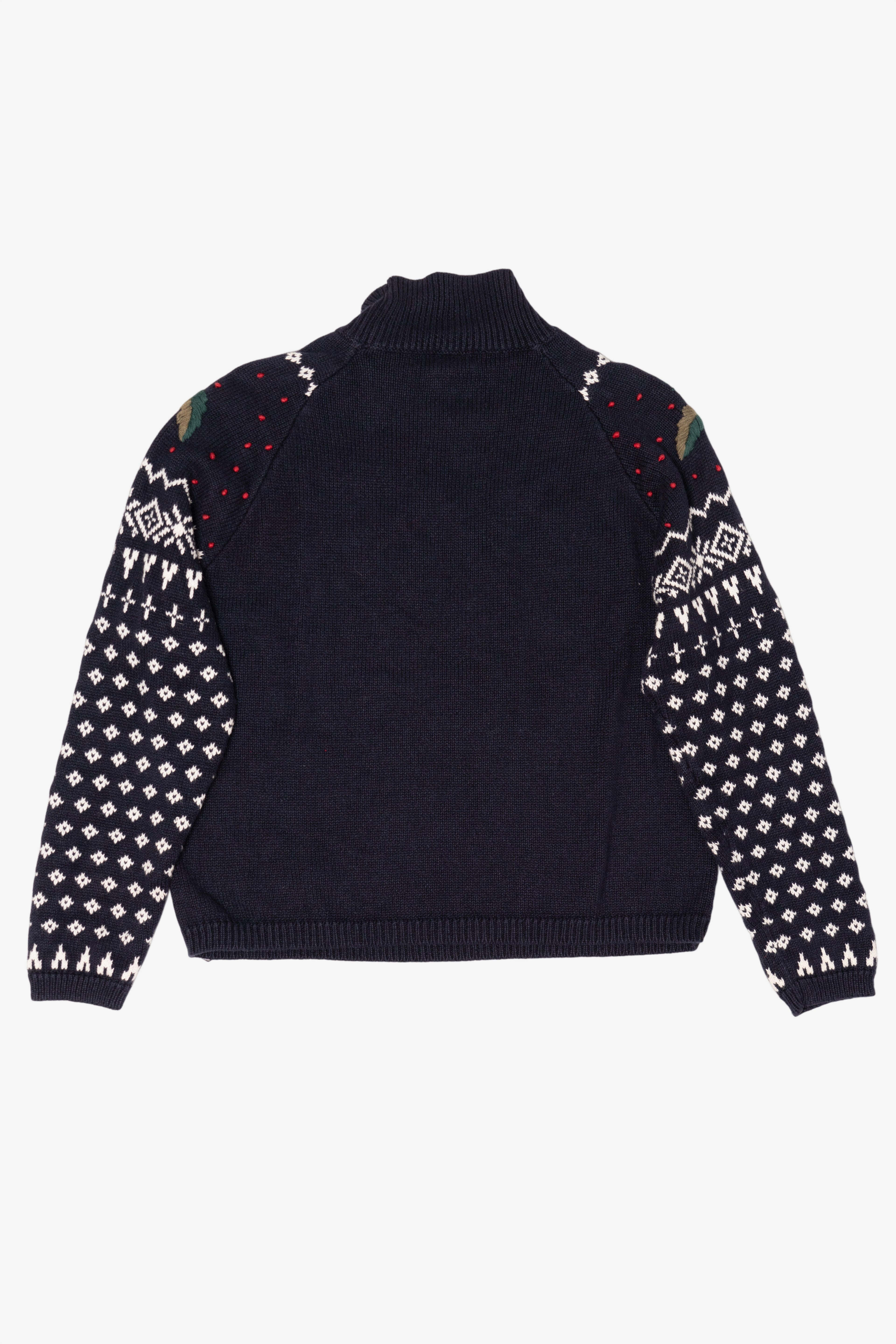 Vintage Navy Blue Dressbarn Holly Ugly Christmas Pullover (1990s)