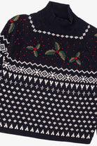 Vintage Navy Blue Dressbarn Holly Ugly Christmas Pullover (1990s)