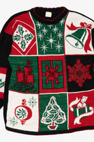 Vintage Black Holiday Time Ugly Christmas Pullover (1980s)