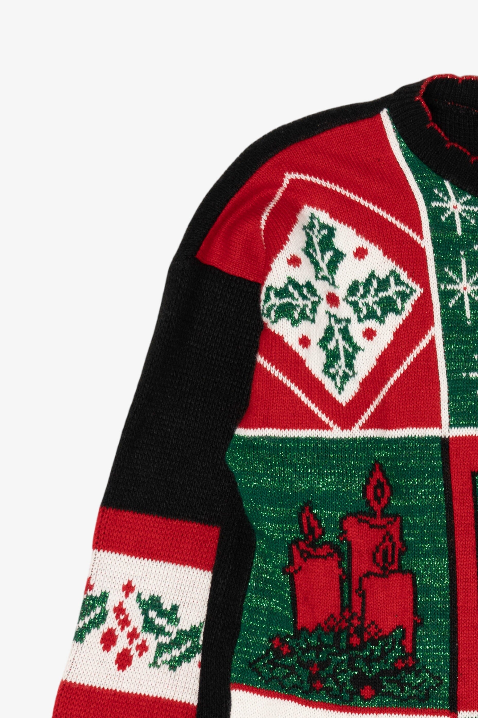 Vintage Black Holiday Time Ugly Christmas Pullover (1980s)