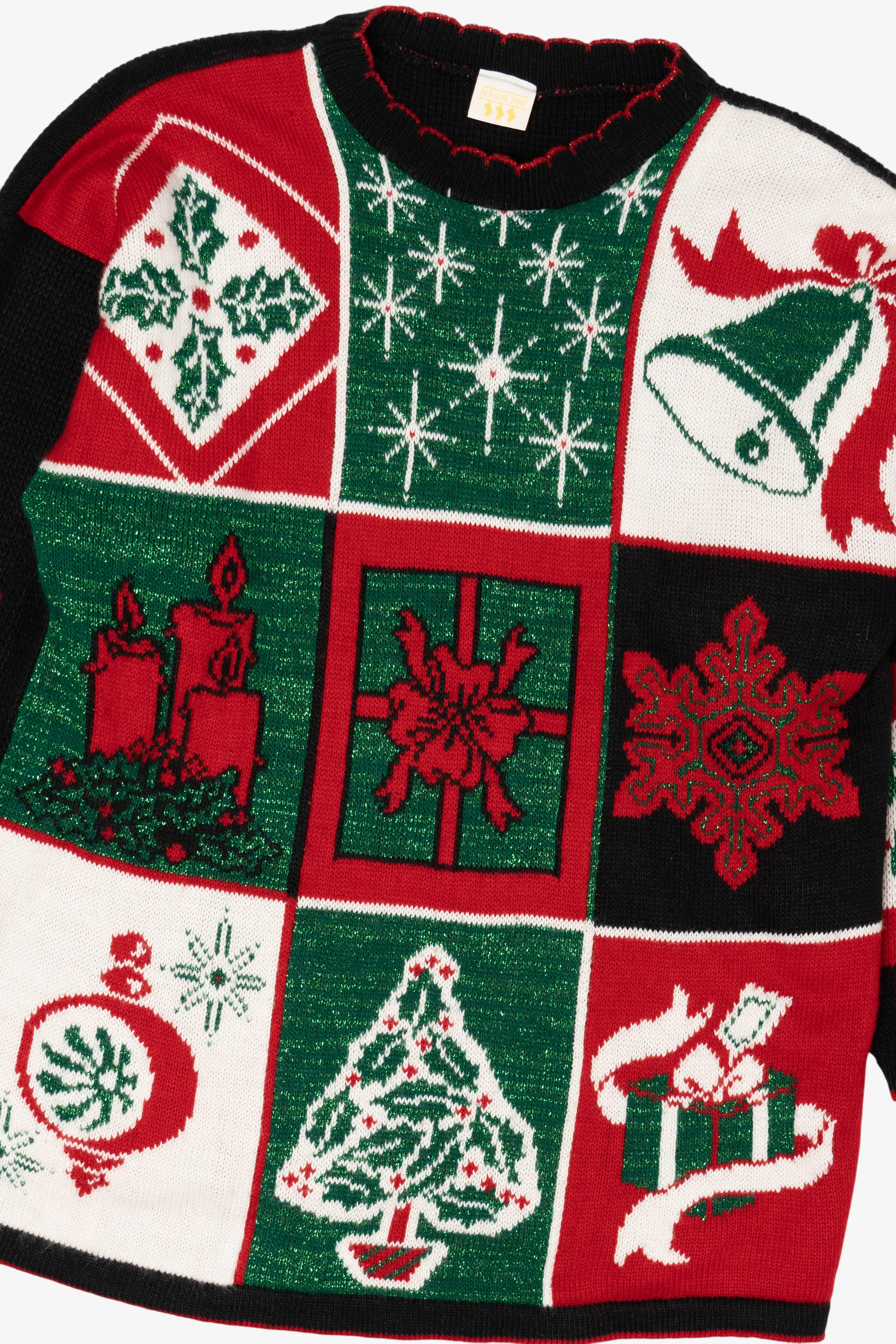 Vintage Black Holiday Time Ugly Christmas Pullover (1980s)