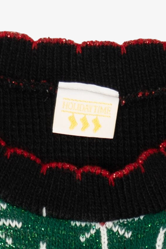 Vintage Black Holiday Time Ugly Christmas Pullover (1980s)