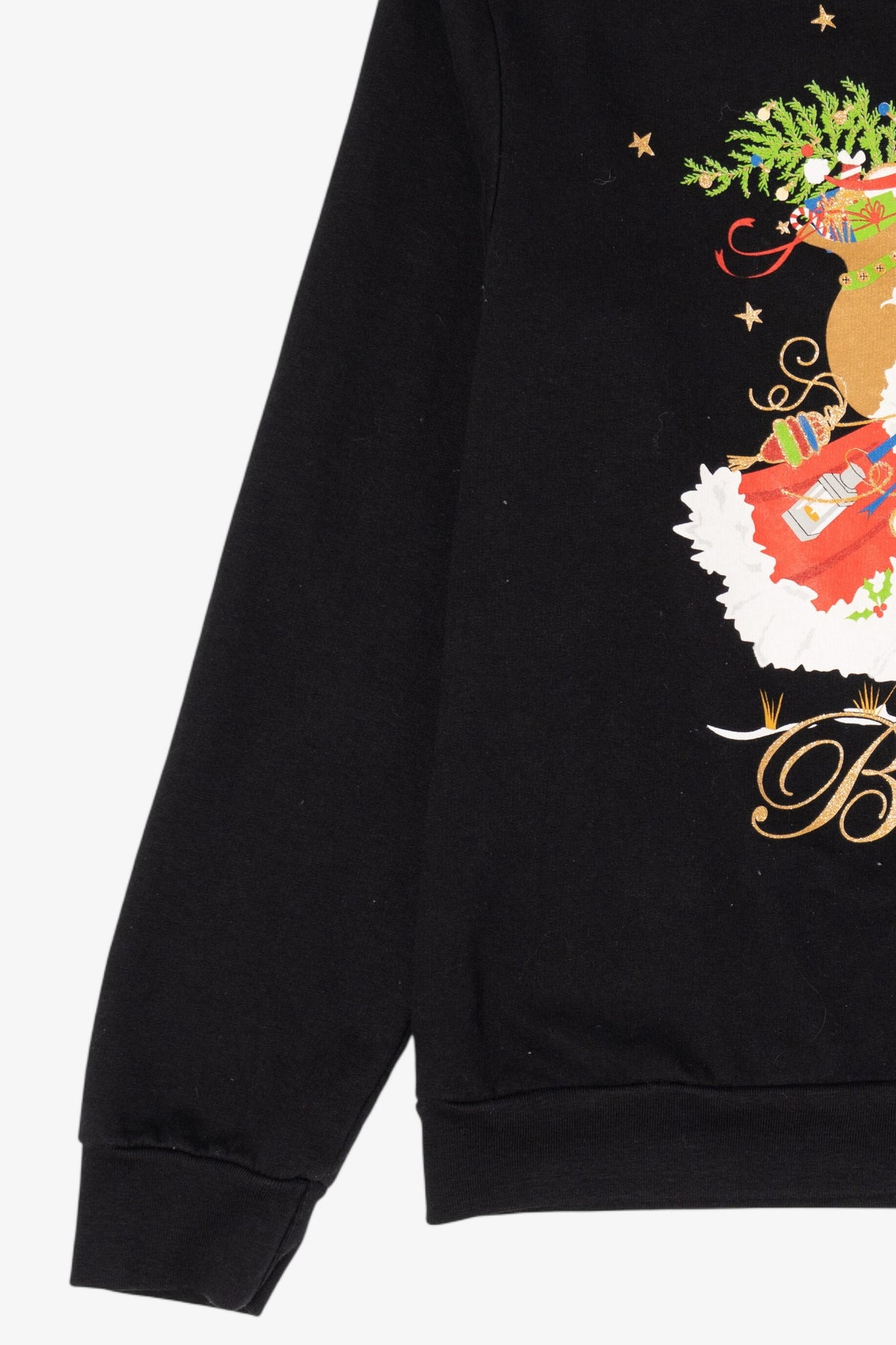 Black Holiday Time Santa "Believe" Ugly Christmas Sweatshirt (2010s)