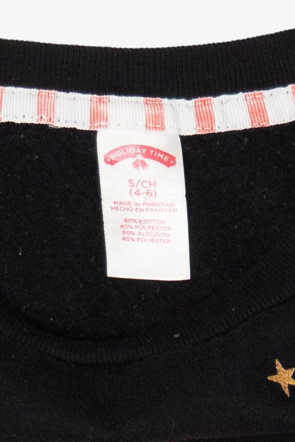 Black Holiday Time Santa "Believe" Ugly Christmas Sweatshirt (2010s)