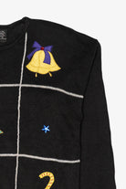 Vintage Black Trimmings Stars Ugly Christmas Pullover (1990s)