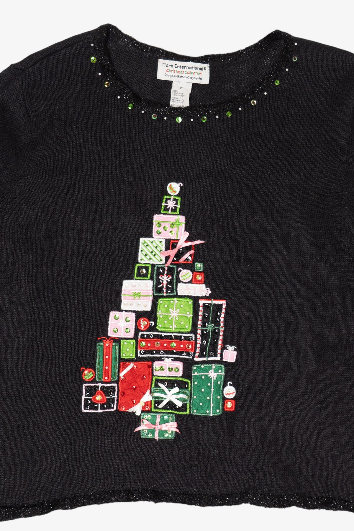 Vintage Black Tiara International Presents Ugly Christmas Pullover (2000s)