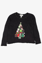 Vintage Black Tiara International Presents Ugly Christmas Pullover (2000s)
