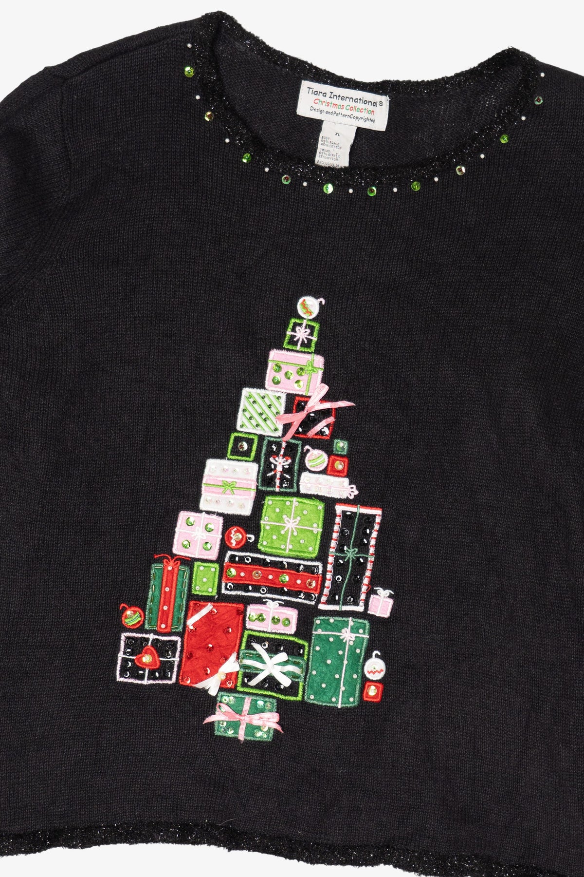 Vintage Black Tiara International Presents Ugly Christmas Pullover (2000s)