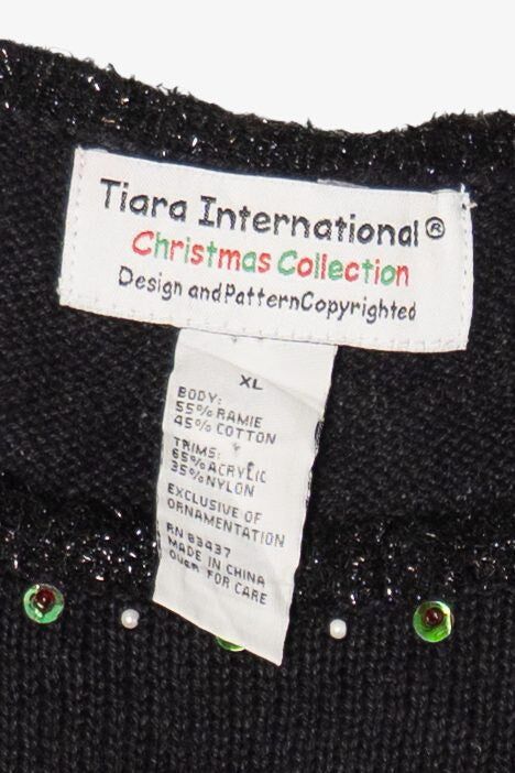 Vintage Black Tiara International Presents Ugly Christmas Pullover (2000s)