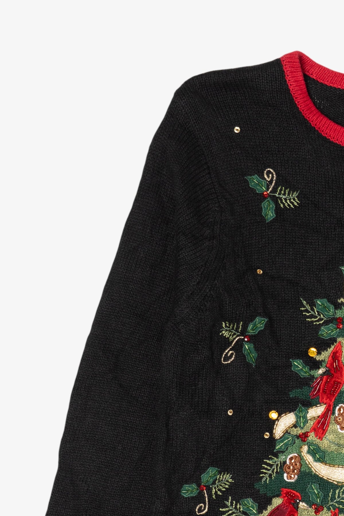 Vintage Black Tiara International Cardinals In Tree Ugly Christmas Pullover (2000s)
