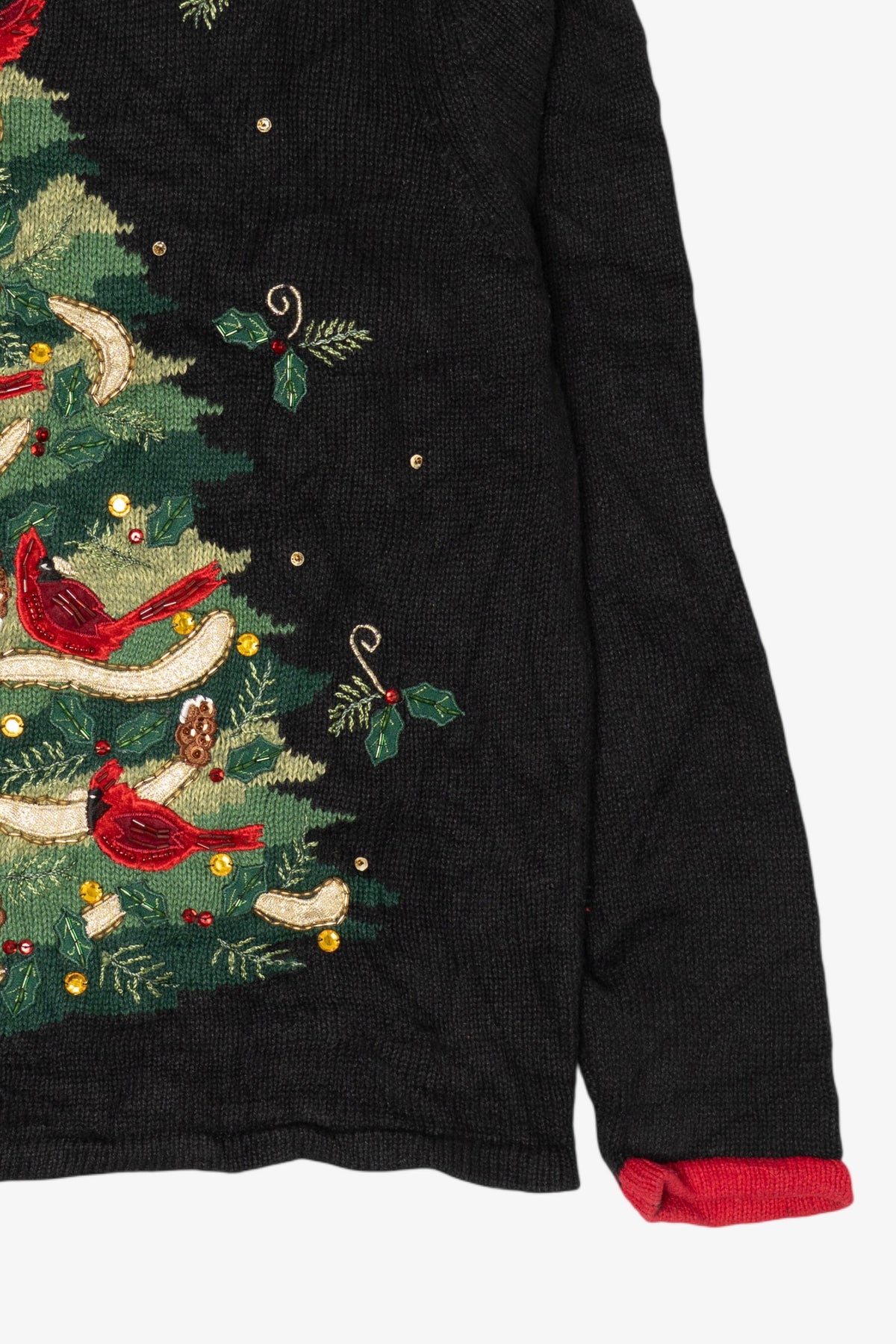 Vintage Black Tiara International Cardinals In Tree Ugly Christmas Pullover (2000s)