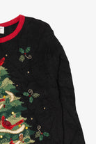 Vintage Black Tiara International Cardinals In Tree Ugly Christmas Pullover (2000s)