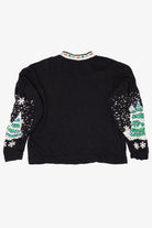 Vintage Black Nutcracker "Seasons Greeting" Winter Cabin Ugly Christmas Sweatshirt (1980s)