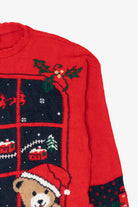 Vintage Red Nutcracker Teddy Bears Ugly Christmas Pullover (1990s)