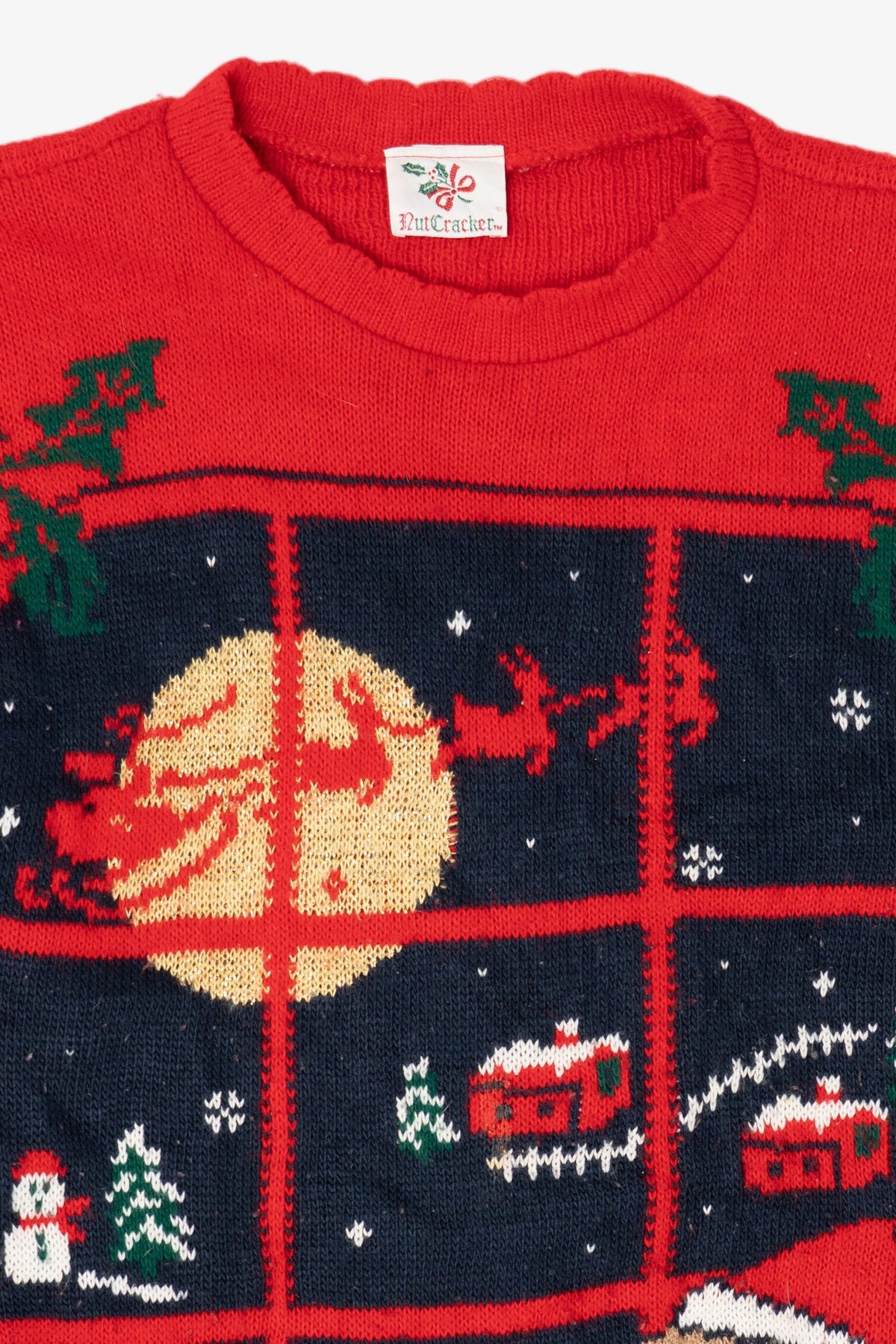 Vintage Red Nutcracker Teddy Bears Ugly Christmas Pullover (1990s)