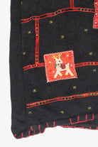 Festive Grid Vintage Ugly Christmas Turtleneck Sweater (1990s)