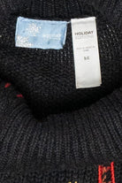 Festive Grid Vintage Ugly Christmas Turtleneck Sweater (1990s)
