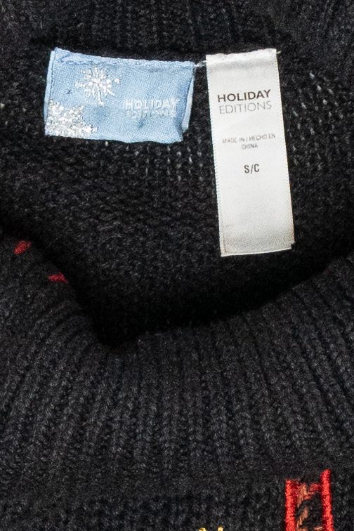 Festive Grid Vintage Ugly Christmas Turtleneck Sweater (1990s)