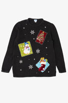 Vintage Black Holiday Editions Snowmen Ugly Christmas Pullover (2000s)