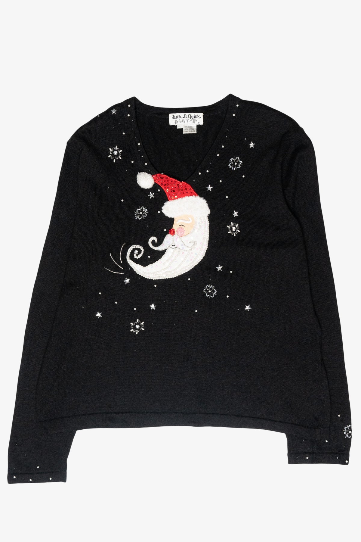 Santa Moon Vintage Ugly Christmas Pullover (1990s)