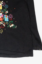 Gift Tree Fur Collar Vintage Ugly Christmas Pullover (1990s)