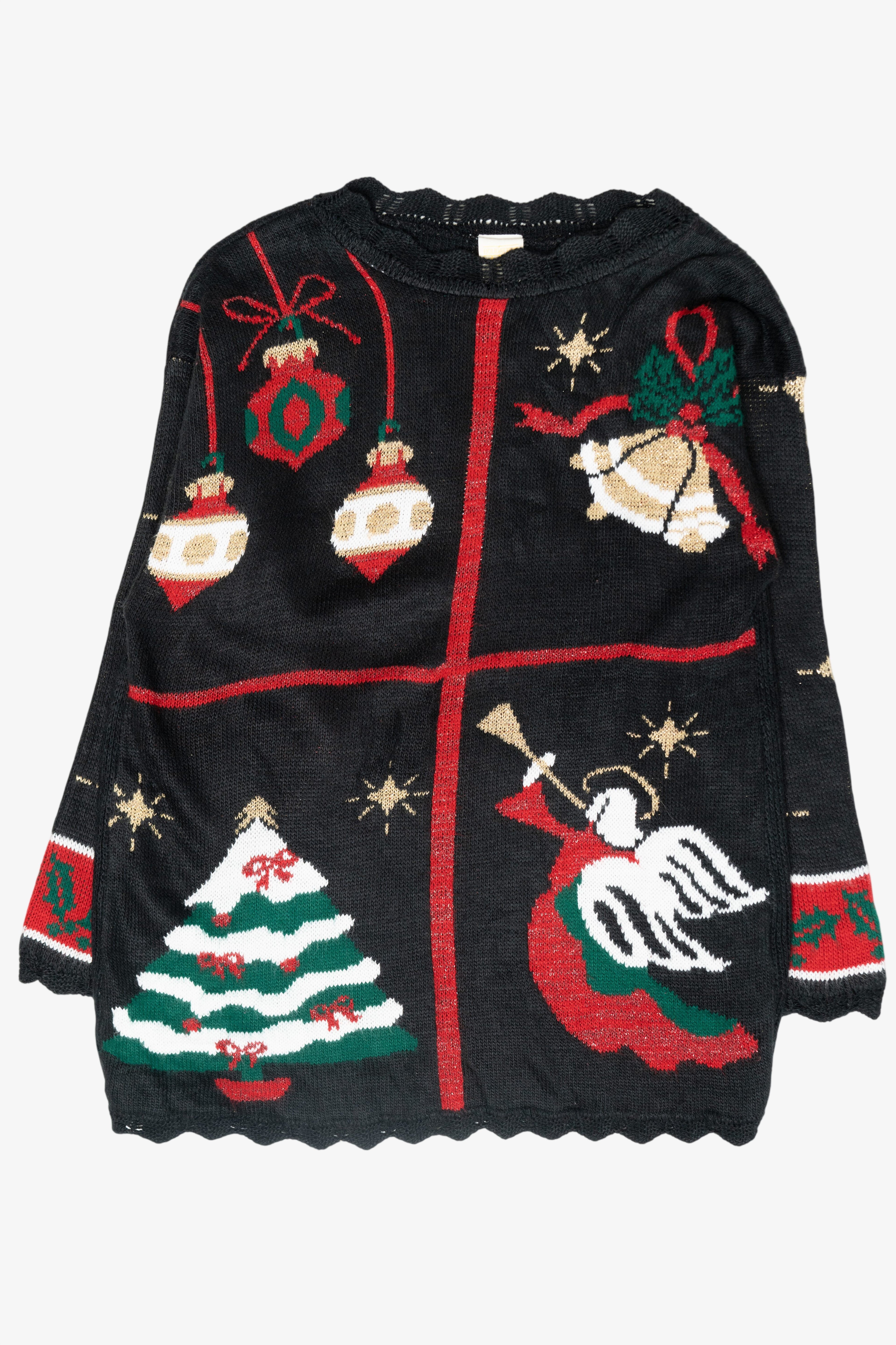 Icon Grid Vintage Ugly Christmas Pullover Sweater (1980s)