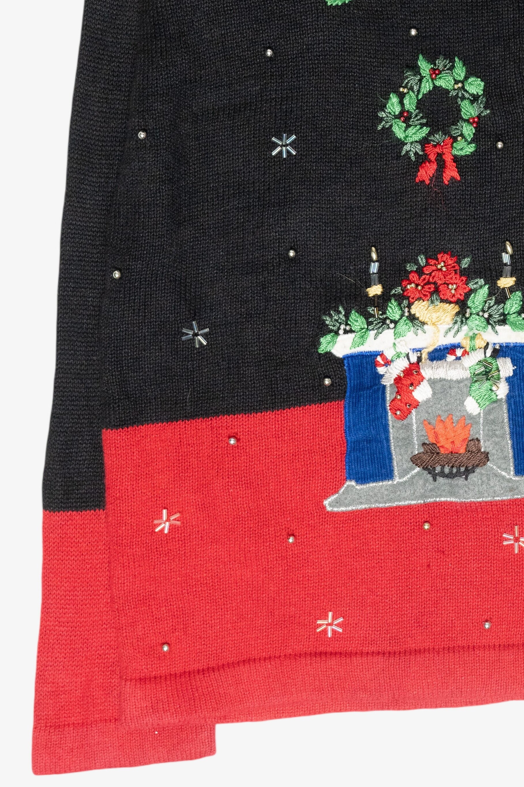 Cozy Fireplace Vintage Ugly Christmas Sweater (2000s)