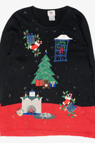 Cozy Fireplace Vintage Ugly Christmas Sweater (1990s)
